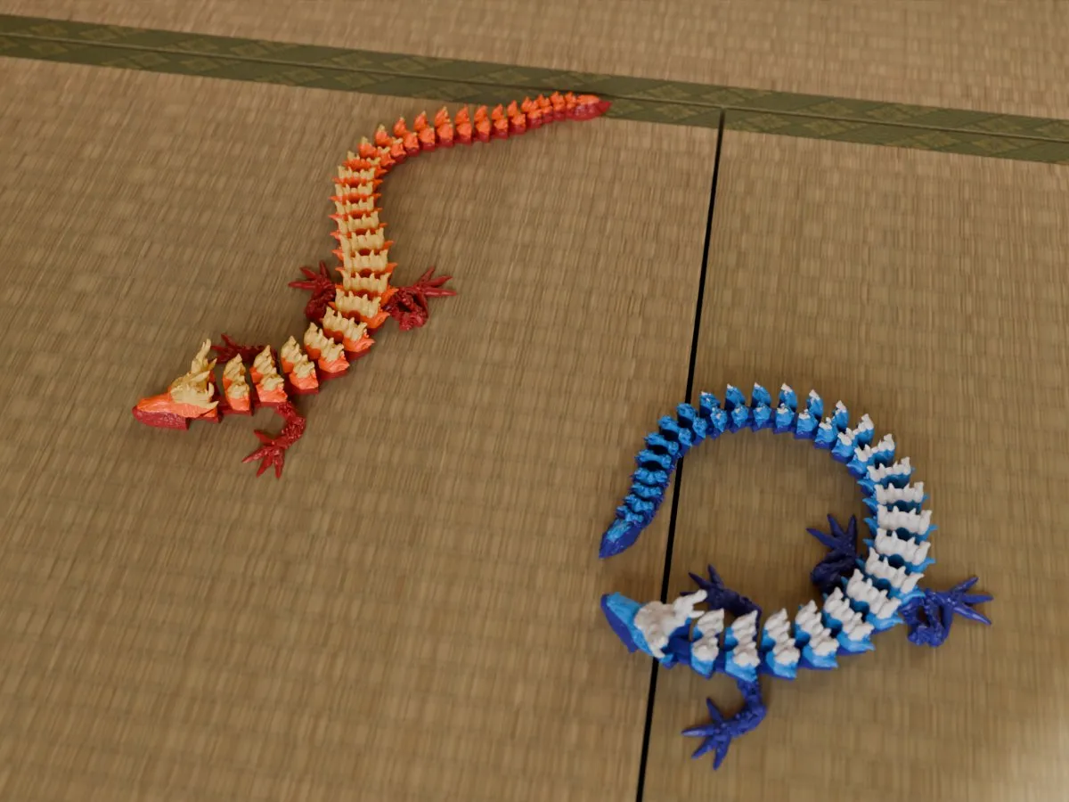 Articulated fire dragon, room high