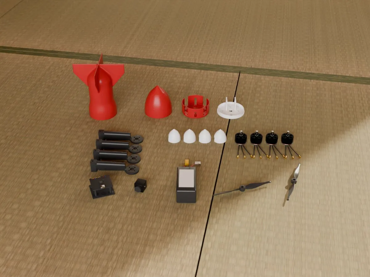 5 inch speed quad frame, room parts
