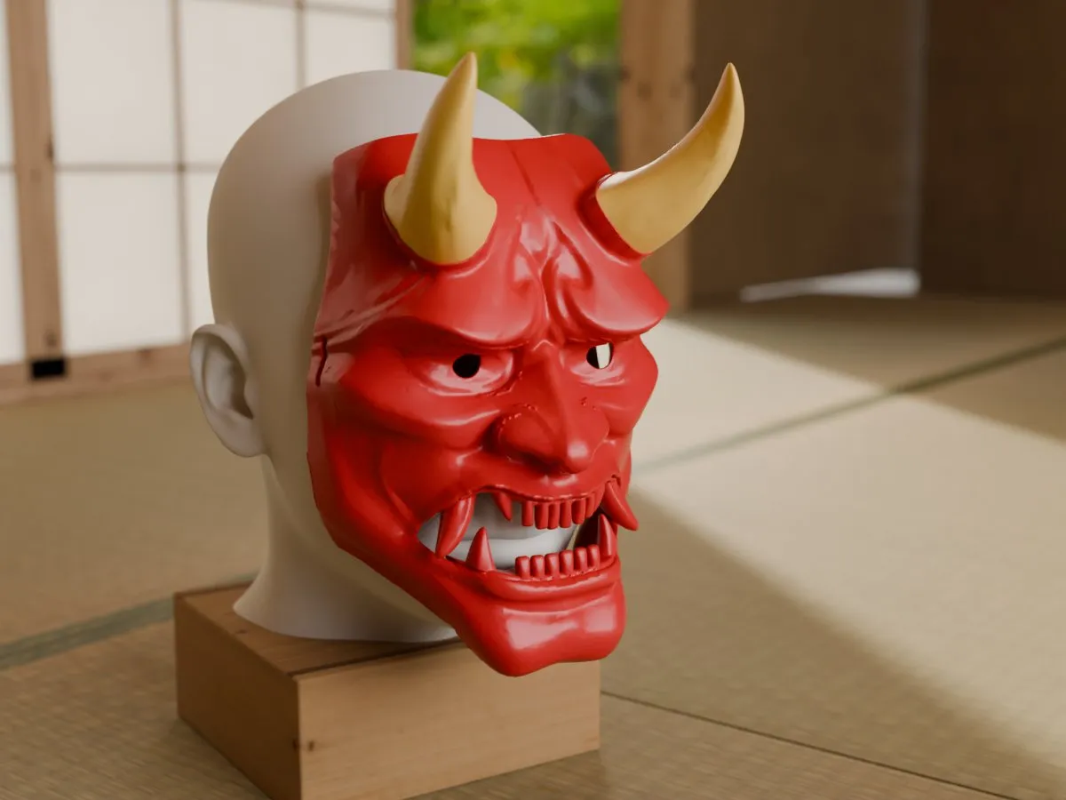 Hannya demon mask, room side