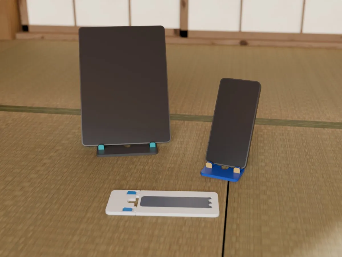 Folding phone and tablet stand, room front