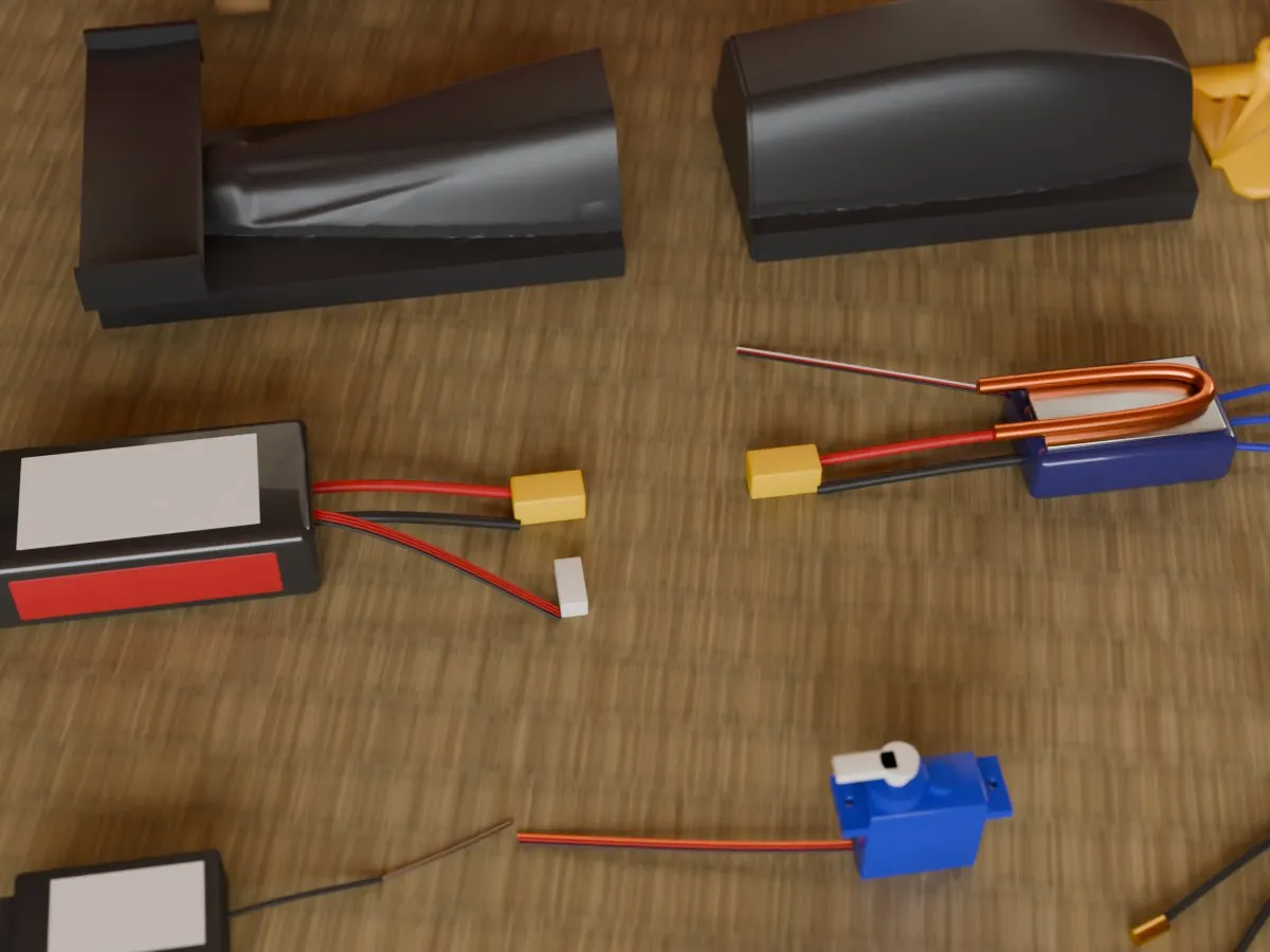 Self-righting RC speed boat, room electronics